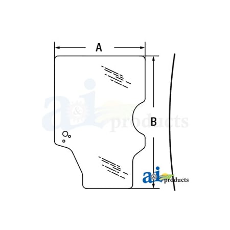 A & I Products Glass, Front, Deluxe Cab 52" x32" x4" A-87635930